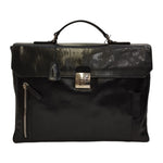 The Bridge Borsa da Lavoro Nera con Zip Frontale da Uomo