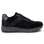 Geox Sneakers Nera in Camoscio con Mini Borchie