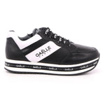 Gaelle Sneakers Platform Bambina in Ecopelle Nera Bianca Logata