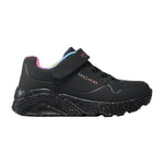 Skechers Sneakers Bambina in Ecopelle Nero Multi Uno Lite-Rainbow Specks