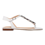 Guess Infradito bianco basso con applicazione gioiello