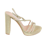 L'Amour by Albano Sandalo platino glitter tacco 13 plateaux