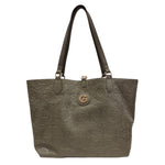 Gattinoni Roma Shopping Bag L Donna Reversibile Stampa Logo in Colore Oliva con Pochette Interna e con Tracolla