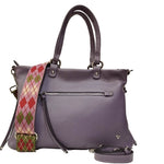 Caleidos Borsa a Spalla Donna in Pelle Lavanda con Tracolla a Fantasia