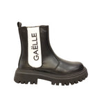 Gaelle Stivaletto Bambina in Ecopelle Nera con Inserto Bianco