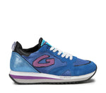 Alberto Guardiani Sneakers Donna in Camoscio e Tessuto Blu con Inserto Viola