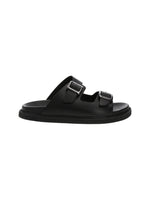 Guess Ciabatta 2 Fasce da Uomo Nera in Pelle
