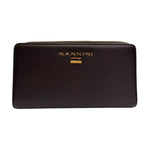 Nannini Firenze Portafoglio Medio Donna Wallis in Pelle Sigaro