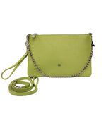 Caleidos Pochette Donna in Pelle Lime con Polsino e Catena Argento