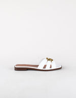 Guess Ciabatta bianca con maxi logo metallico