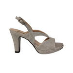 Melluso Sandalo Donna in Lurex Argento con Plateau e Tacco 80mm