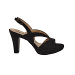 Melluso Sandalo Donna in Lurex Nero con Plateau e Tacco 80mm