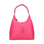 Mario Valentino Borsa a Spalla Donna Linea Miranda in Pelle Sintetica Fucsia con Manico Intrecciato