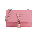 Mario Valentino Tracolla Mini Semi-Rigida Donna in Pelle Sintetica Rosa Barbie con Tracolla Catena