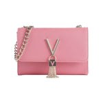 Mario Valentino Tracolla Mini Semi-Rigida Donna in Pelle Sintetica Rosa Barbie con Tracolla Catena