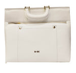 M Brc Borsa a mano bianca con tasca frontale