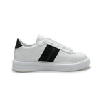 Exton Sneakers Uomo in Pelle Bianca con Banda Laterale Nera