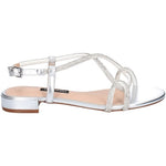 Nine West Sandalo Nayeme Argento con strass e t. 2 cm