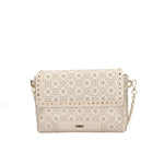 Cult Borsa beige a tracolla con fiori traforati