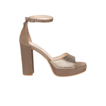 Nero Giardini Sandalo bronzo in pelle e camoscio t.10