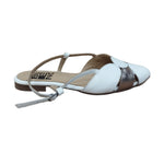 Bueno Chanellina Bassa Bianca Bronzo in Pelle da Donna