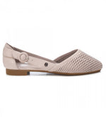 Carmela Ballerina beige in pelle traforata grigio