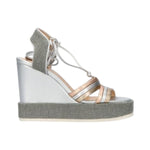 Apepazza Sandalo argento con zeppa laminato