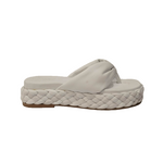 Melluso Infadito Donna in Pelle Bianca con Intreccio