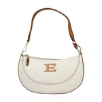 Ermanno Scervino Tracolla bianca con impunture e dettagli cuoio