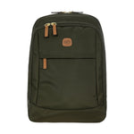 Bric's Zaino Uomo Medio in Tessuto Oliva X-travel con Dettagli in Pelle