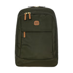 Bric's Zaino Uomo Medio in Tessuto Oliva X-travel con Dettagli in Pelle