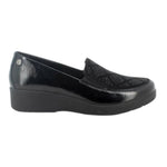 Enval Soft Mocassino in Vernice Nero con Elastico e Strass Zeppa 4