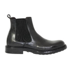 Exton Beatles Uomo in Pelle Nera con Elastici Laterali