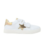 Balducci Sport Sneakers Bambina in Ecopelle Bianca con Strappo e Inserti Dorati con Stella