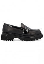 Keys Mocassino Donna in Pelle Nera con Inserto in Vernice