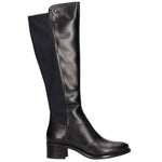 Keys Stivale Alto Donna in Pelle e Tessuto Nero con Tacco Basso 50mm