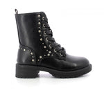 Lumberjack Anfibio Bambina in Ecopelle Nero con Mini Borchiette