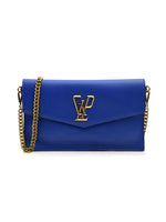 Gaelle Pochette Donna in Ecopelle Blu con Tracolla Dorata
