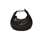 Gaelle Mini Bag Mezzaluna Donna in Ecopelle Nero con Tracolla
