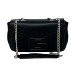 Gaelle Borsa a Tracolla Donna in Ecopelle Nera con Maxi Logo