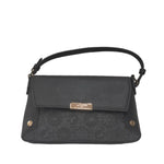 Gattinoni Roma Borsa a Spalla con Tracolla Donna in Stampa Teodosia Nero e Chiusura con Bottone