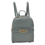 Gattinoni Roma Zaino Donna Linea Lady Celeste con Doppia Zip e Logo Frontale