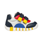 Geox Sneakers Bianca Blu con Doppio Strappo da Bambino
