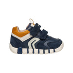 Geox Sneakers Blu Giallo in Camoscio con Strappo da Bambino