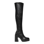 Refresh Stivale Alto Nero con Plateau da Donna