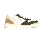 4US Sneakers Verde Bianca da Bambino con Inserti Scamosciati