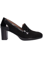 Melluso Mocassino Donna in Camoscio con Dettagli in Vernice e Tacco Largo 60mm