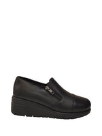 Melluso Slip On Donna in Pelle Nera con Zip Laterale