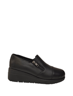 Melluso Slip On Donna in Pelle Nera con Zip Laterale