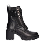 Keys Anfibio Donna in Pelle Nera con Plateau e Tacco Largo 70mm